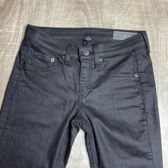 RAG & BONE Women's Black Shimmer Skinny Legging Jeans in Shoreditch - Picture 6 of 11